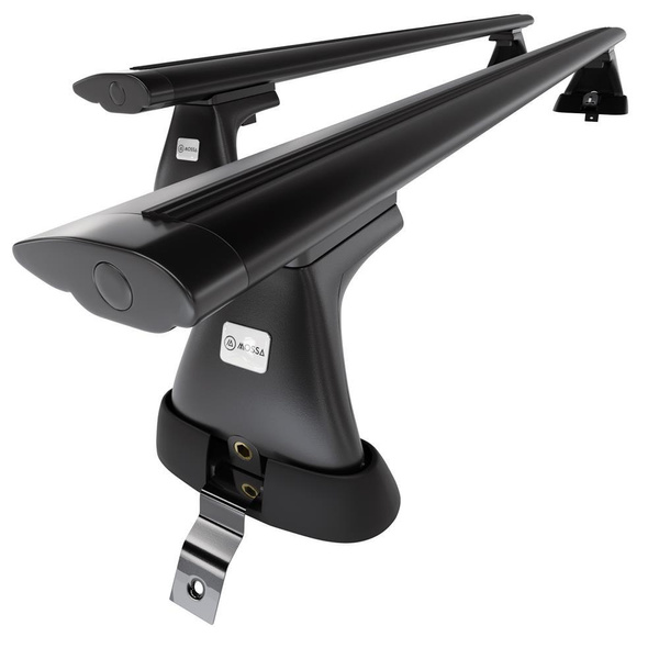 Alap tetőcsomagtartó, amely alkalmazható a: Renault Logan Szedán (2004-2013) - fekete - rögzítő elemek nélkül - alumínium