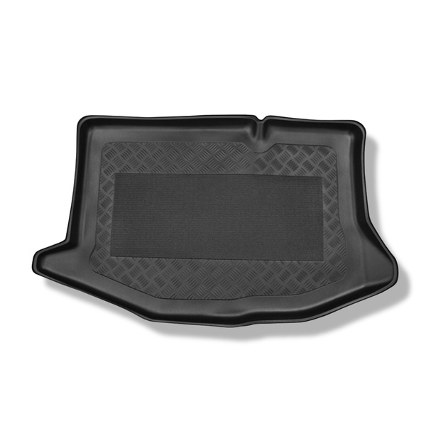 Méretre készült csomagtérszőnyegek: Ford Fiesta VI Hatchback (10.2008-06.2017) - alsó csomagtartó; csomagtartó dupla padló nélkül; mélyedésekkel