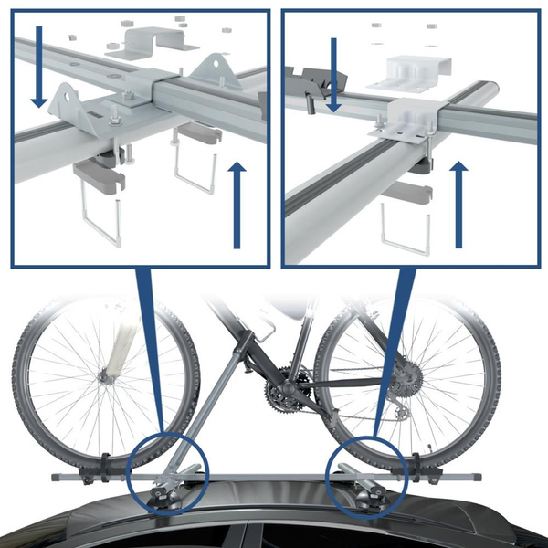 Kerékpártartó tetőre, kulccsal zárható kerékpártartó gépjármű tetőre alumíniumléccel - 4xM-08