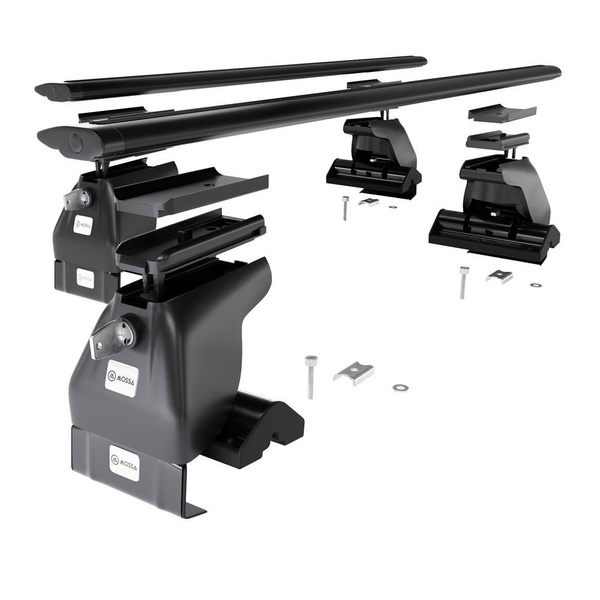 Alap tetőcsomagtartó, amely alkalmazható a: Nissan Cube Hatchback (2002-2008) - fekete - rögzítő elemek nélkül - alumínium