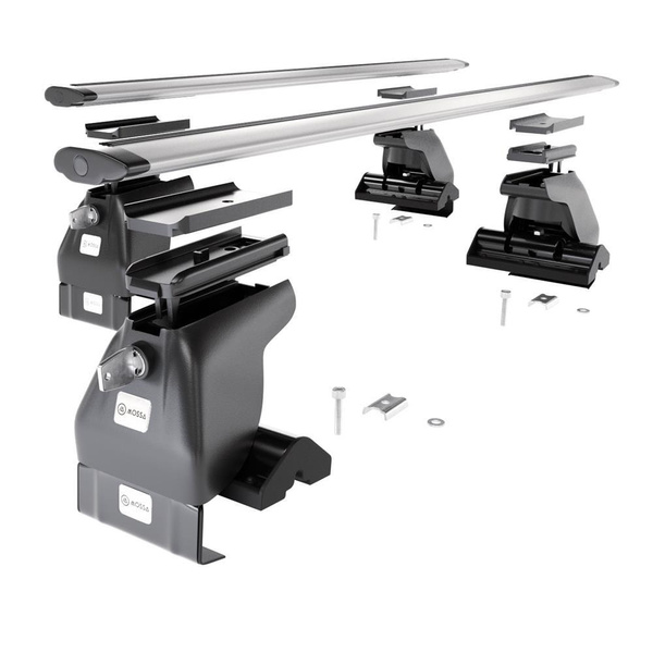 Alap tetőcsomagtartó, amely alkalmazható a: Ford Fiesta mk VI Hatchback (2002-2005) - ezüst - rögzítő elemek nélkül - alumínium