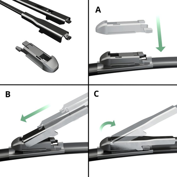 Autó ablaktörlők lapát szélvédőre a következő autótípushoz: Mercedes-Benz Vito Van (09.2005-12.2014) - Hibrid ablaktörlő lapát