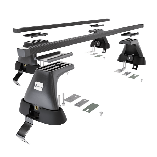 Alap tetőcsomagtartó, amely alkalmazható a: Skoda Octavia mk II Liftback (2009-2012) - fekete - rögzítő elemek nélkül - acél