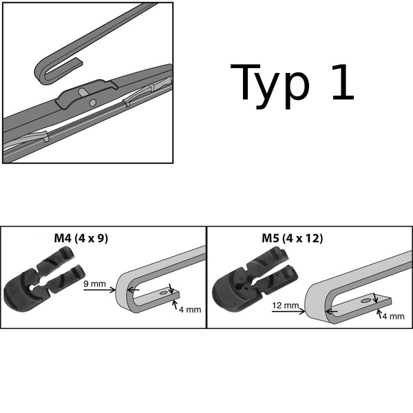Autó ablaktörlők lapát szélvédőre a következő autótípushoz: Mercedes-Benz Actros MP1, MP2, MP3 Tehergépkocsi (1997-2013) - Sztenderd ablaktörlő lapát