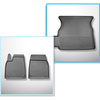 Csomagtérszőnyeg - és autószőnyegkészlet TPE: Tesla Model X SUV (01.2021-....) - 6/7 hely; a második sor ülés mögé (harmadik sor lenyitott)