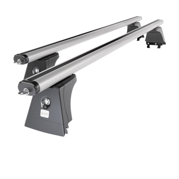 Alap tetőcsomagtartó, amely alkalmazható a: Opel Astra J mk IV Szedán (2011-2020) - ezüst - rögzítő pontok - alumínium