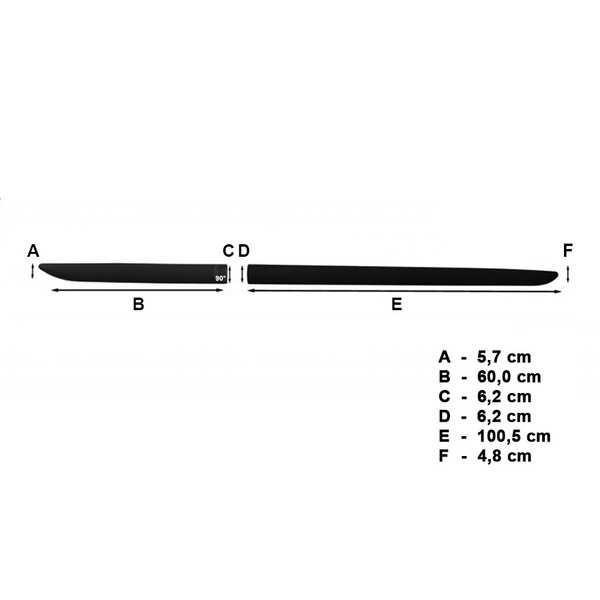 Fekete autó oldallécek Kia XCeed Crossover (2019-....) - (hosszúsága: 1005mm; 600mm)
