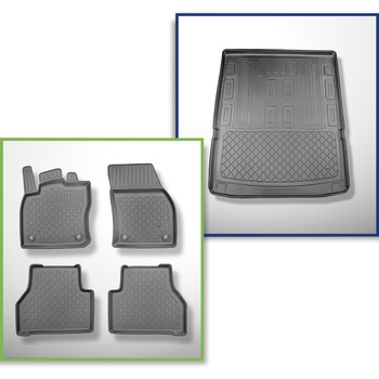 Csomagtérszőnyeg - és autószőnyegkészlet TPE: Volkswagen Caddy V Maxi Van (11.20