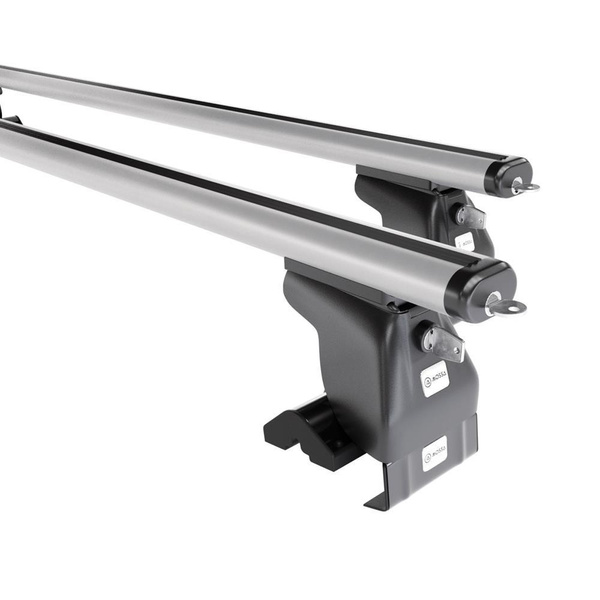 Alap tetőcsomagtartó, amely alkalmazható a: Daewoo Matiz Hatchback (2001-2005) - ezüst - rögzítő elemek nélkül - alumínium