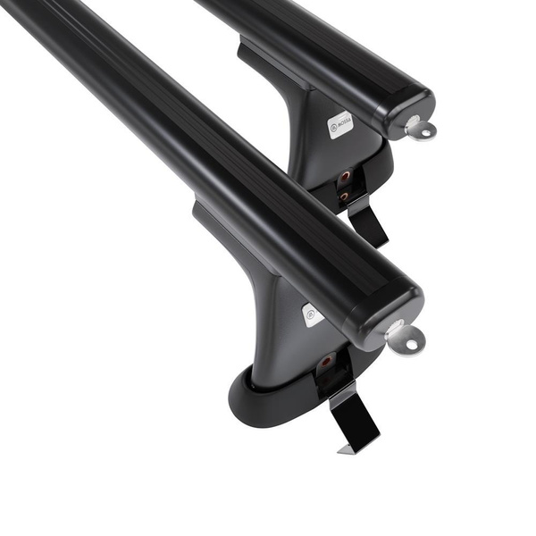 Alap tetőcsomagtartó, amely alkalmazható a: Skoda Octavia IV Liftback (2019-....) - fekete - rögzítő elemek nélkül - alumínium