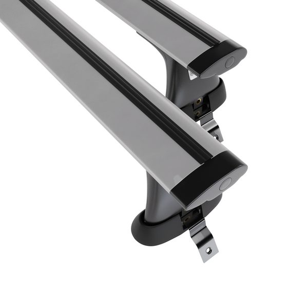 Alap tetőcsomagtartó, amely alkalmazható a: Dacia Sandero mk II Hatchback (2013-2020) - ezüst - rögzítő elemek nélkül - alumínium