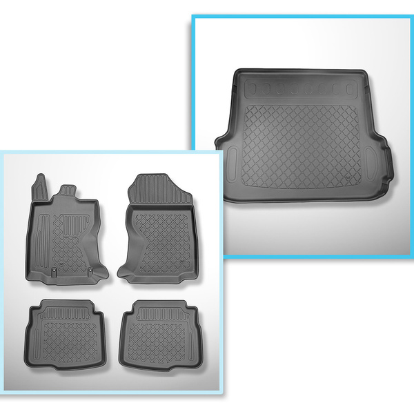 Csomagtérszőnyeg - és autószőnyegkészlet TPE: Subaru Outback VI (BT) Kombi (05.2021-....) - Subwooferrel / Subwoofer nélkül