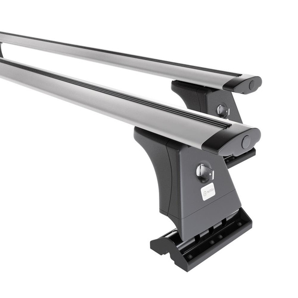 Alap tetőcsomagtartó, amely alkalmazható a: Mazda Demio Hatchback (2007-2014) - ezüst - rögzítő pontok - alumínium