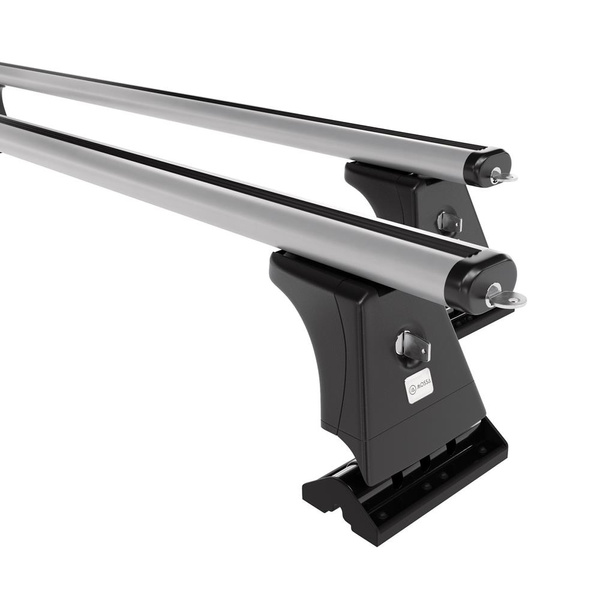 Alap tetőcsomagtartó, amely alkalmazható a: Peugeot 407 Szedán (2004-2010) - ezüst - rögzítő pontok - alumínium