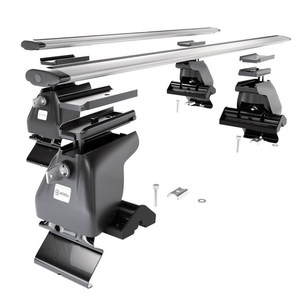 Alap tetőcsomagtartó, amely alkalmazható a: Nissan Almera mk II Hatchback (2000-2006) - ezüst - rögzítő elemek nélkül - alumínium