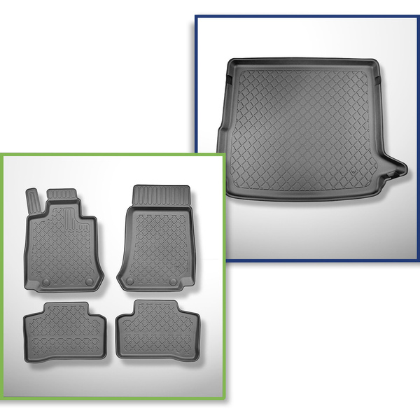 Csomagtérszőnyeg - és autószőnyegkészlet TPE: Mercedes-Benz EQC N293 SUV (05.2019-2023)