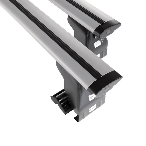 Alap tetőcsomagtartó, amely alkalmazható a: Kia Shuma Hatchback (2001-2004) - ezüst - rögzítő elemek nélkül - alumínium