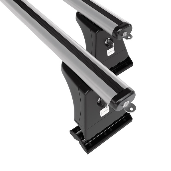 Alap tetőcsomagtartó, amely alkalmazható a: Peugeot 207 Hatchback (2006-2012) - ezüst - rögzítő pontok - alumínium