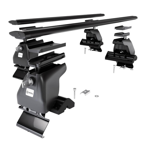 Alap tetőcsomagtartó, amely alkalmazható a: Nissan Almera mk II Szedán (2000-2006) - fekete - rögzítő elemek nélkül - alumínium