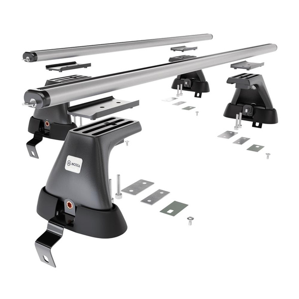 Alap tetőcsomagtartó, amely alkalmazható a: Alfa Romeo Giulietta Hatchback (2010-2020) - ezüst - rögzítő elemek nélkül - alumínium