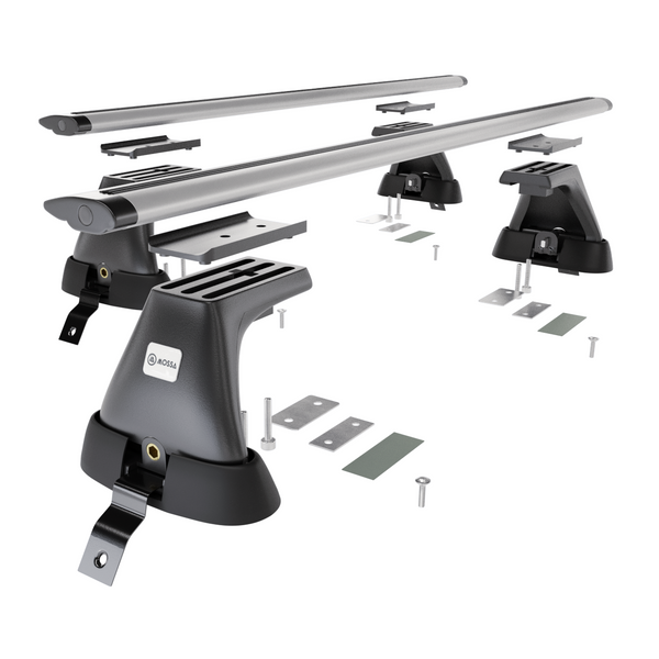 Alap tetőcsomagtartó, amely alkalmazható a: Dacia Sandero mk II Hatchback (2013-2020) - ezüst - rögzítő elemek nélkül - alumínium