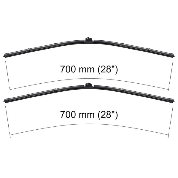 Autó ablaktörlők lapát szélvédőre a következő autótípushoz: Ford Edge SUV (01.2016-2020) adapter fordított telepítése (utas oldalán) - Lapos ablaktörlő lapát