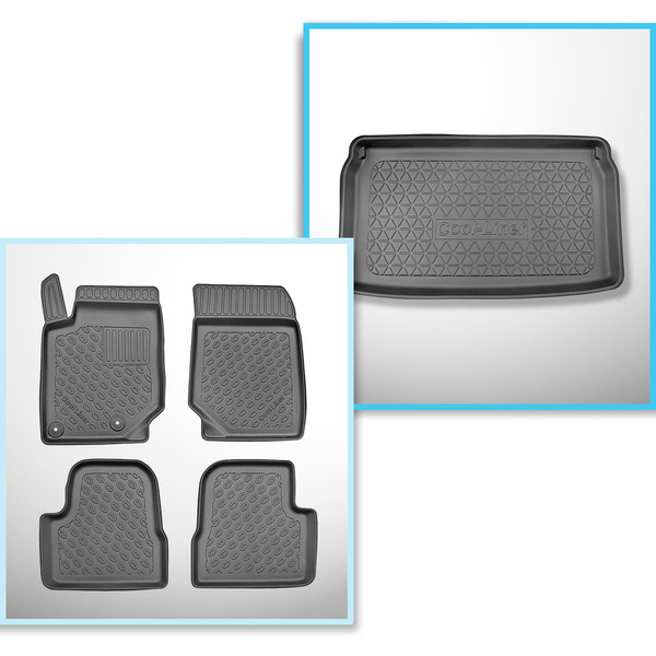 Csomagtérszőnyeg - és autószőnyegkészlet TPE: Opel Mokka B SUV (02.2021-....) - felső csomagtartó; mozgó padló legmagasabb pozícióban; nem az elektromos és hibrid verziókhoz