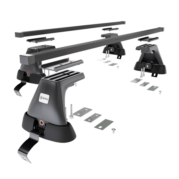 Alap tetőcsomagtartó, amely alkalmazható a: Skoda Superb mk II Liftback (2008-2015) - fekete - rögzítő elemek nélkül - acél