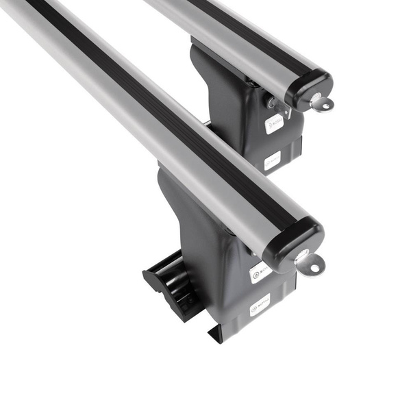 Alap tetőcsomagtartó, amely alkalmazható a: Kia Shuma Hatchback (2001-2004) - ezüst - rögzítő elemek nélkül - alumínium