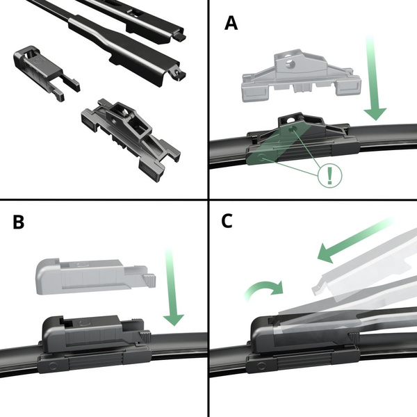 Autó ablaktörlők lapát szélvédőre a következő autótípushoz: Volvo S60 I Szedán (11.2000-07.2009) - Lapos ablaktörlő lapát
