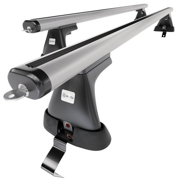 Alap tetőcsomagtartó, amely alkalmazható a: Fiat Bravo Hatchback (2007-2014) - ezüst - rögzítő elemek nélkül - alumínium