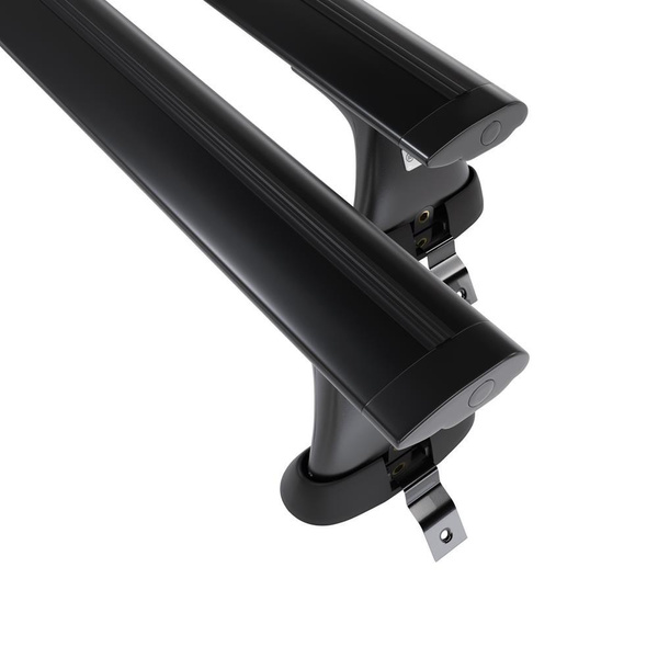 Alap tetőcsomagtartó, amely alkalmazható a: Dacia Sandero mk II Hatchback (2013-2020) - fekete - rögzítő elemek nélkül - alumínium