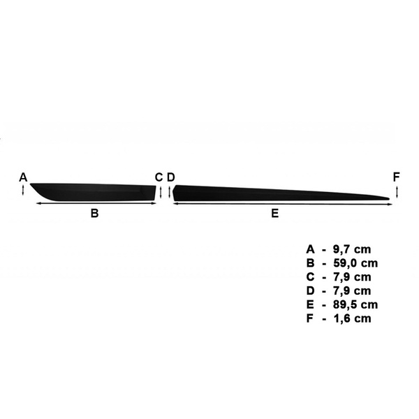 Fekete autó oldallécek Nissan Pulsar Hatchback (2014-2018)