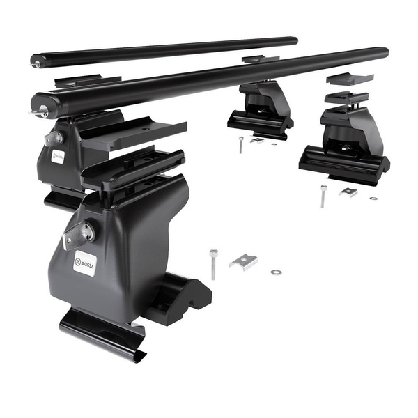 Alap tetőcsomagtartó, amely alkalmazható a: Daewoo Musso SUV (2000-2005) - fekete - rögzítő elemek nélkül - alumínium