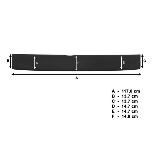 Fekete burkolat hátsó lökhárítóra Peugeot Expert Van (2007-2016)