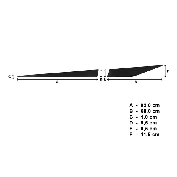 Fekete autó oldallécek Lexus NX SUV (2014-....)