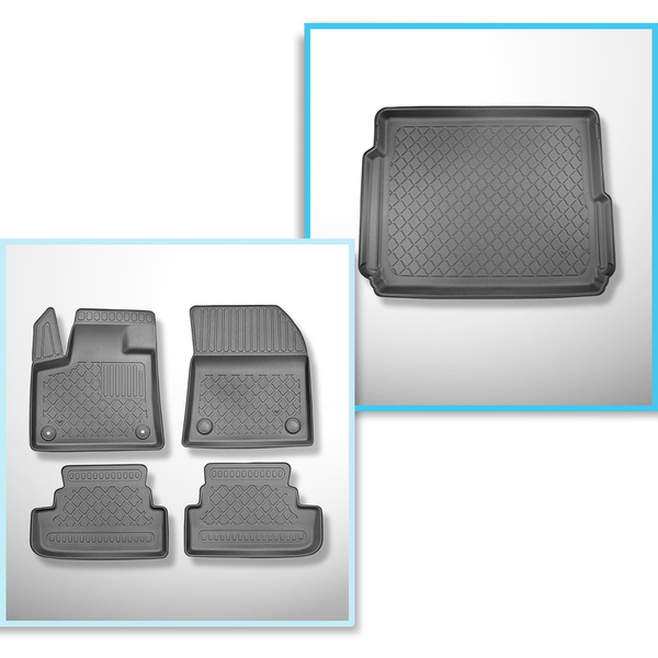 Csomagtérszőnyeg - és autószőnyegkészlet TPE: Opel Grandland X Plug-in Hybrid SUV (11.2019-2021) - X-drive nélkül Hi-Fi-System FOCAL