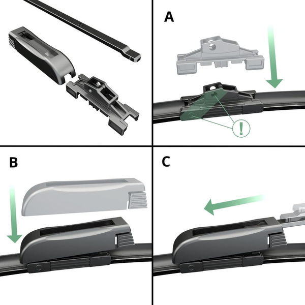 Autó ablaktörlők lapát szélvédőre a következő autótípushoz: Dacia Duster II SUV (01.2018-2024) - Lapos ablaktörlő lapát
