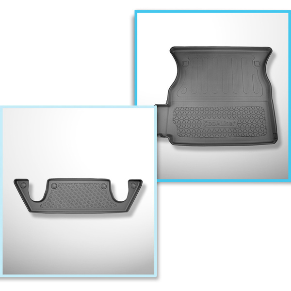 Csomagtérszőnyeg - és autószőnyegkészlet TPE: Tesla Model X SUV (01.2021-....) - 6 hely; III sor; a második sor ülés mögé (harmadik sor lenyitott)