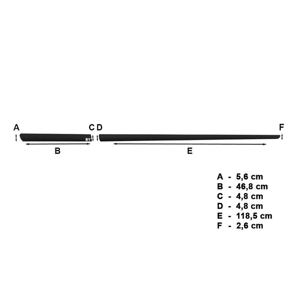 Fekete autó oldallécek Renault Twingo Hatchback (1993-2006) - (hosszúsága: 1185mm; 468mm)