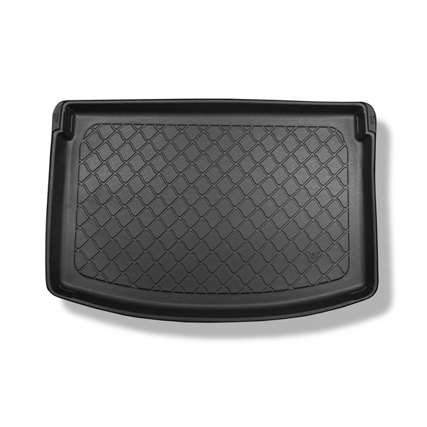 Méretre készült csomagtérszőnyegek: Mazda CX-3 SUV (06.2015-12.2021) - felsőre (szintén subwooferrel) és alsóra (csak subwoofer nélkül) csomagtartó mozgó padló szintje