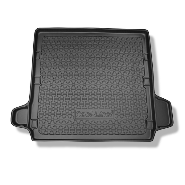 Méretre készült csomagtérszőnyegek: Nissan Pathfinder III SUV (2005-2013) - 5/7 hely (harmadik sor lenyitott); eltávolítható beugrások