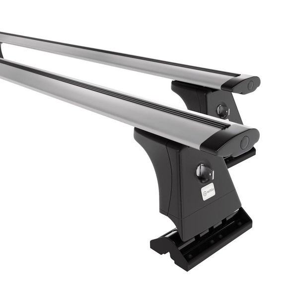 Alap tetőcsomagtartó, amely alkalmazható a: Peugeot 407 Szedán (2004-2010) - ezüst - rögzítő pontok - alumínium