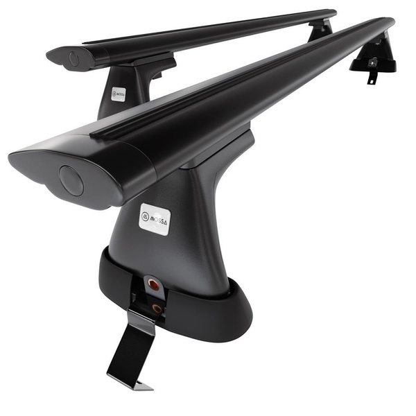 Alap tetőcsomagtartó, amely alkalmazható a: Audi A6 C8 Limousine (2019-....) - fekete - rögzítő elemek nélkül - alumínium