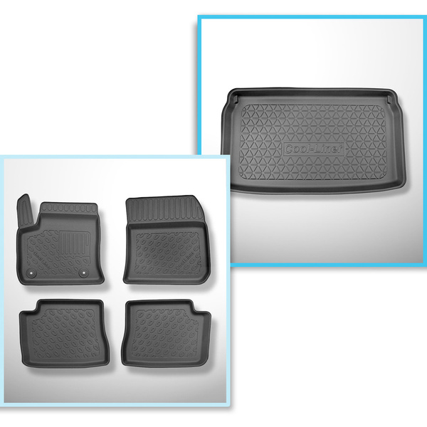 Csomagtérszőnyeg - és autószőnyegkészlet TPE: Opel Mokka-e SUV (02.2021-....) - felső csomagtartó; mozgó padló legmagasabb pozícióban