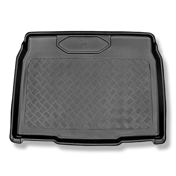 Méretre készült csomagtérszőnyegek: Peugeot 2008 II SUV (01.2020-....) - alsó csomagtartó; csomagtartó mozgó padló alatt / nélkül (subwooferrel és subwoofer nélkül)