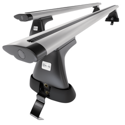 Alap tetőcsomagtartó, amely alkalmazható a: Skoda Octavia mk II Liftback (2009-2012) - ezüst - rögzítő elemek nélkül - alumínium