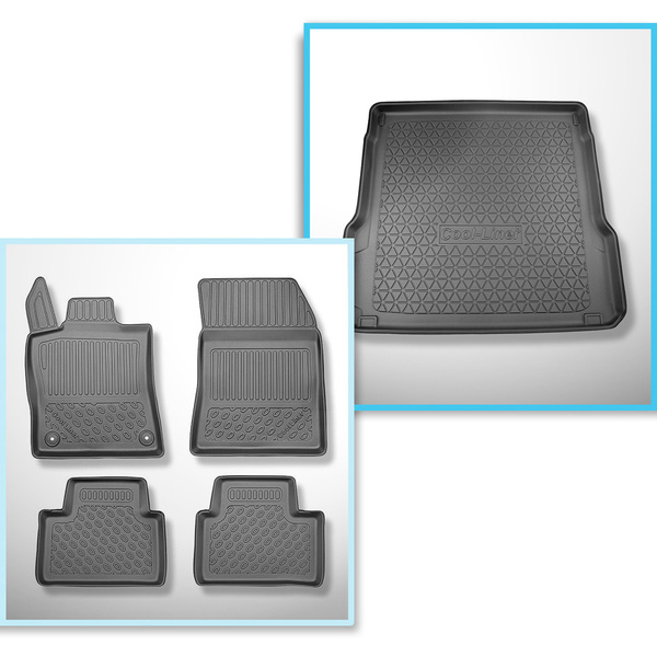 Csomagtérszőnyeg - és autószőnyegkészlet TPE: Opel Astra L (VI) Sports Tourer (01.2022-....) - felső csomagtartó; mozgó padló legmagasabb pozícióban (flex floor); szintén az Plug-in Hybrid