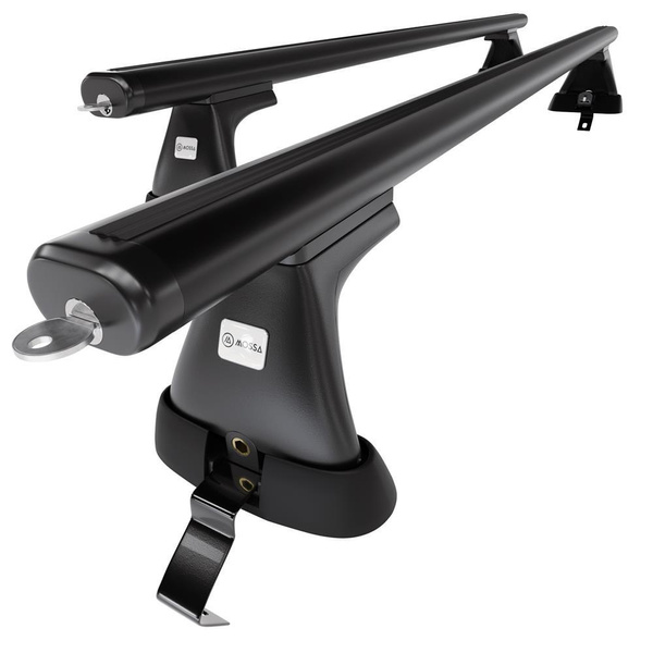 Alap tetőcsomagtartó, amely alkalmazható a: Skoda Octavia mk II Liftback (2009-2012) - fekete - rögzítő elemek nélkül - alumínium