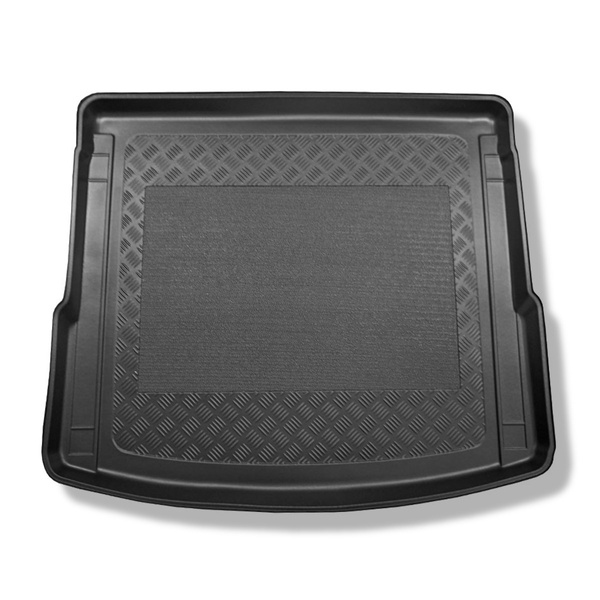 Méretre készült csomagtérszőnyegek: Audi Q5 II FY SUV (01.2017-08.2024) - szintén modellekhez rögzítő sínekkel; nem a TFSI e plug-in hibrid verzióhoz; hátsó csúsztatható kanapé